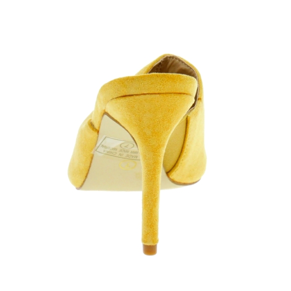 Felicity Gold Velvet Mules - Picture 2 of 3